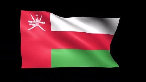Waving Oman Flag Realistic Loop Animation