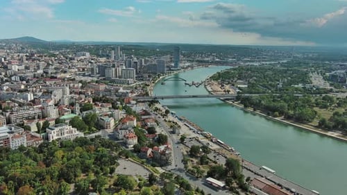 Belgrade City and Bridges Over Sava River