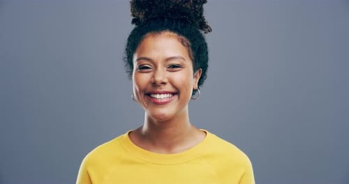 Smiling Woman Gives Thumbs Up Approval, Close Up
