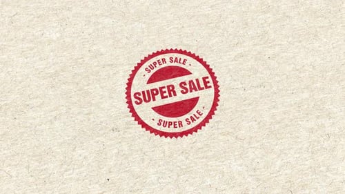 Super Sale Stamp Animation on Recycled Paper