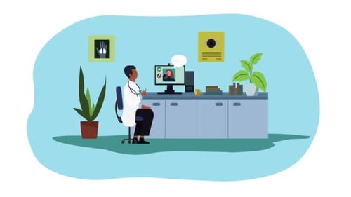 Flat Design Animation: Doctor Online Medical Consultation