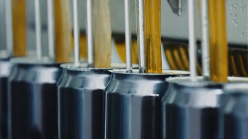 Automated beverage canning process filling aluminum cans
