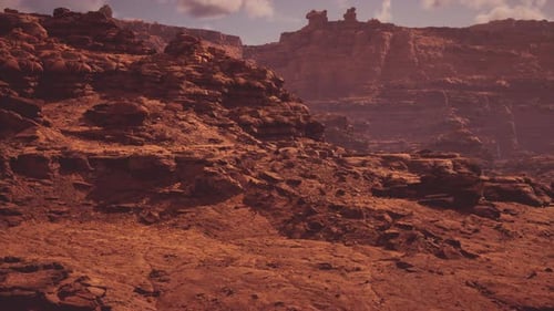 Expansive View of Rugged Red Rock Formations in a Canyon During Daylight