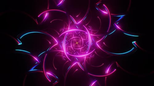 Vibrant Neon Rhythm Rhythmic Flashing Disco Pattern in Seamless VJ Loop