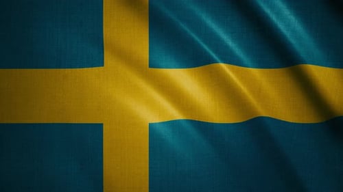 Realistic Waving Flag of Sweden Background