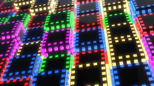 Abstract Geometric Cubes Colorful Grid Loop Background