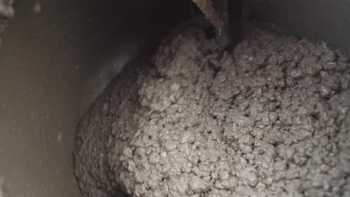 Concrete Mixer Mixing Cement Up Close