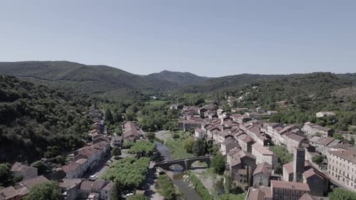 Picturesque Rural Village Nestled in a Green Valley