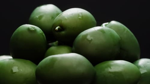 Pickled Round Green Olives From Greece Close Up of Red Black and Green Olive Fermented Spanish