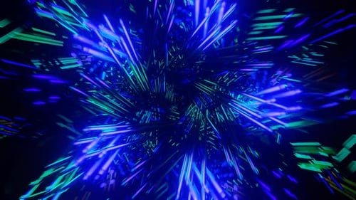 Dynamic Neon Geometric Tunnel Light Effect