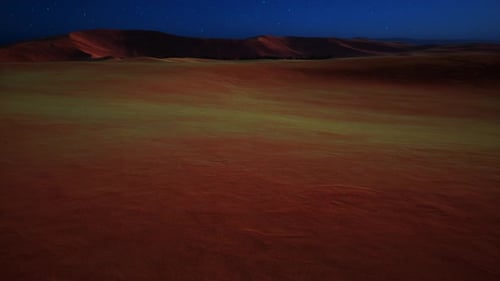 Paisaje desértico nocturno con campamento 01