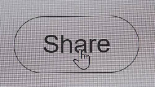 Clicking share button on the computer screen