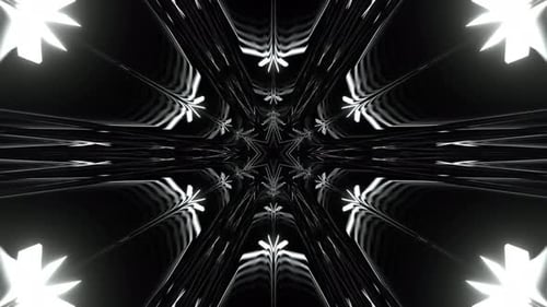 White Geometric Neon Strobe Cyber Tunnel Background Vj Loop In 4K