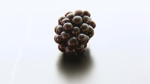 Ripe Blackberry Close Up on White Surface