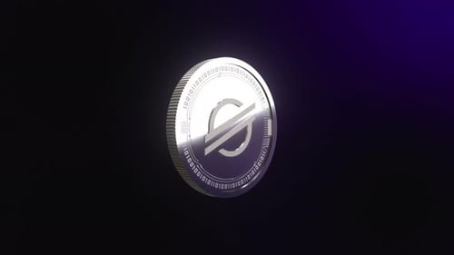Stellar Cryptocurrency Silver Coin Rotating Animation