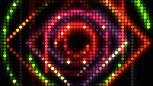 Dynamic LED Light Wall with Pulsing Geometric Patterns
