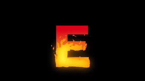 E burning text,Fire burning alphabets 2D style, Epic Fire Alphabet and numbers