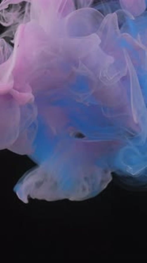 Abstract Pink and Blue Ink Swirling