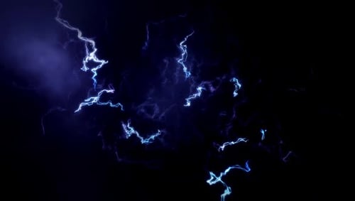 Abstract Blue and Purple Electric Lightning Loop Animation