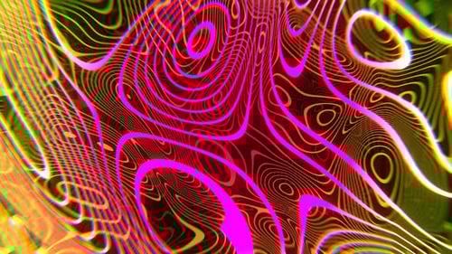 Pink And Light Green Abstract Neon Wavy Background VJ Loop l 4K