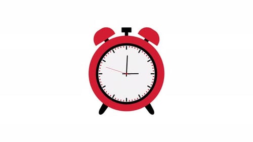 wake up clock animation , Analog clock spinning animation loop with smooth rotation 4k video
