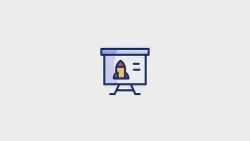 Animated Flat Design Icons for Business, Technology, and Communication