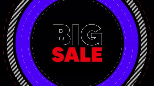 Big Sale Text Reveal with Geometric Circle Animation
