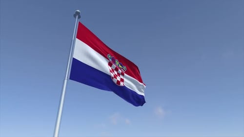 Croatia Flag Waving Animation Cinematic 4K Motion Background