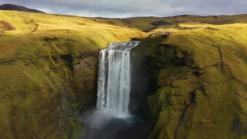 Skogafoss Waterfall in Iceland From Above