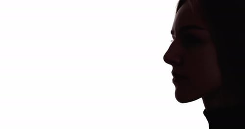 Silhouette of Woman's Face in High Contrast
