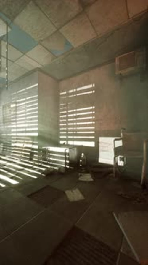Room Filled With Numerous Windows in an Abandoned Hospital