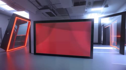 Broadcasting Studio Set Background Loop for Professional-Quality Video Production