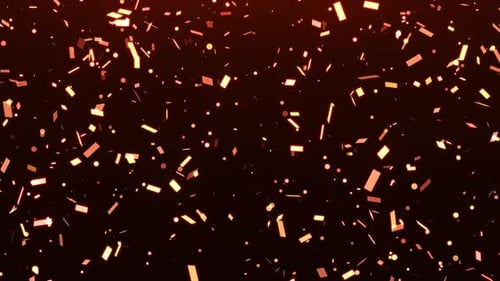 Glowing Golden Confetti Particles Falling Seamless Loop Background