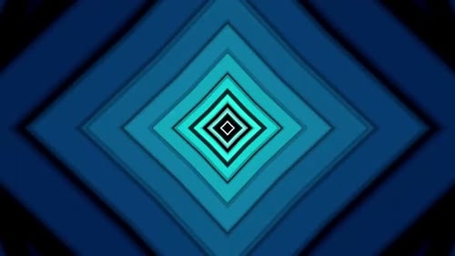 Abstract Blue Geometric Diamond Tunnel Background Animation