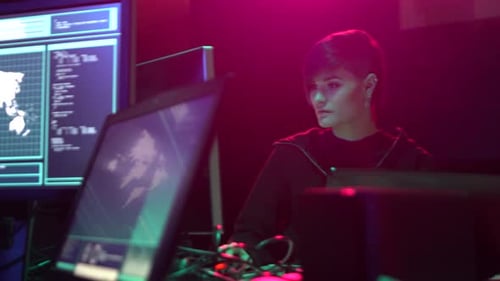 Two Programmers Work in Dark Room