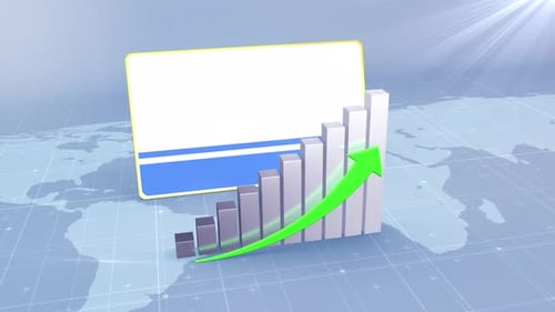 Altai Republic Flag With Increasing Bar Chart Graph And Arrow Green