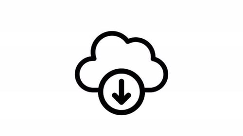 Minimalist Cloud Download Icon Loop Animation