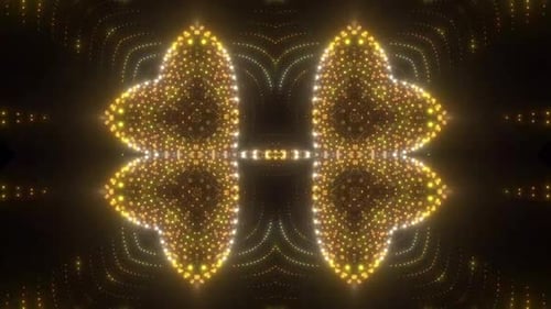 Dynamic golden lights pulsate and shimmer in a mesmerizing digital dance