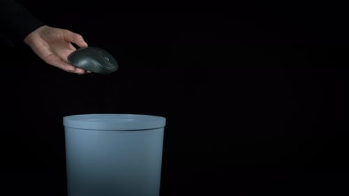 Put Computer Mouse in Plastic Trash