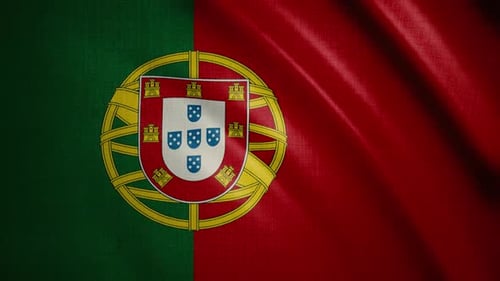 Seamless Loop of Waving Portugal Flag