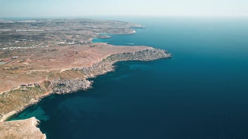 Droneshot, aerial, coast of Malta