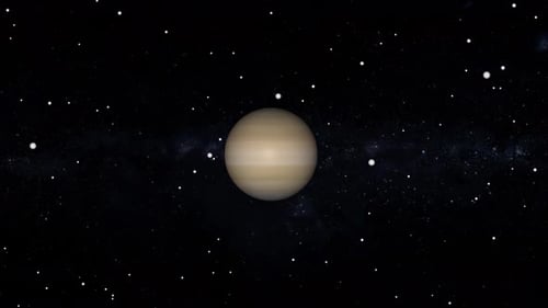 Rotating 3D Planet in Space with Stars Background