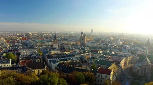 Aerial View of Cityscape in Europe