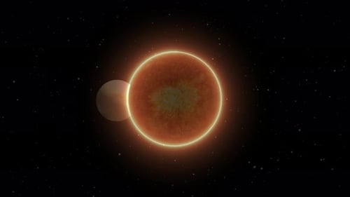 Soleil brillant abstrait sur le ciel. fond d'animation solaire réaliste.