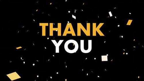 Kinetic Typography Thank You Text Reveal with Falling Confetti