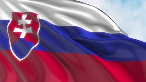 Realistic Slovakia Flag Waving Seamless Loop