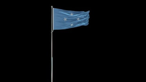 Realistic Waving Micronesia Flag Animation