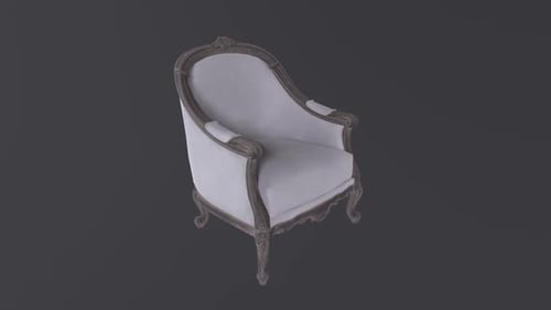 Elegant Rotating Classic Armchair 3D Render