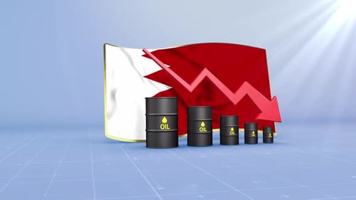 Bahrain Oil Price and Reserves Decline With Red Arrow