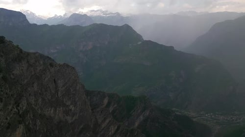 Aerial View of Lush Green Mountain Landscape